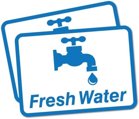 2 x Fresh Water Sticker Decal Safety Sign Car Vinyl