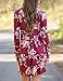ZESICA Women's Long Sleeve Floral Print Pleated Casual Swing Tunic T-shirt Dresses