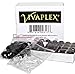 Vivaplex 24, Amber, 1 ml (1/4 Dram) Glass Bottles, with Orifice Reducers and Black Caps