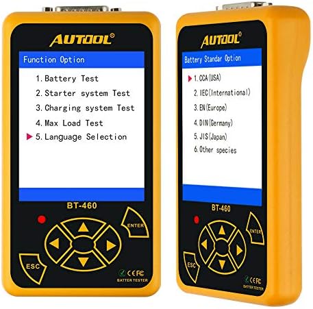 AUTOOL BT-460 12/24V Car Truck Cranking Charging Battery Tester AGM CCA100-2400 A78655