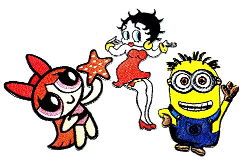 Set CARTOON0144 Powerpuff Girls Betty Boop Minnion Cartoon movie Patch Sew Iron on Logo Embroidered Badge Sign Emblem Costume BY Dreamhigh_skyland