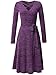 JayJay Women Casual Caged Neck Long Sleeve Knit Sweater Faux Wrap Dress with Bow Belt