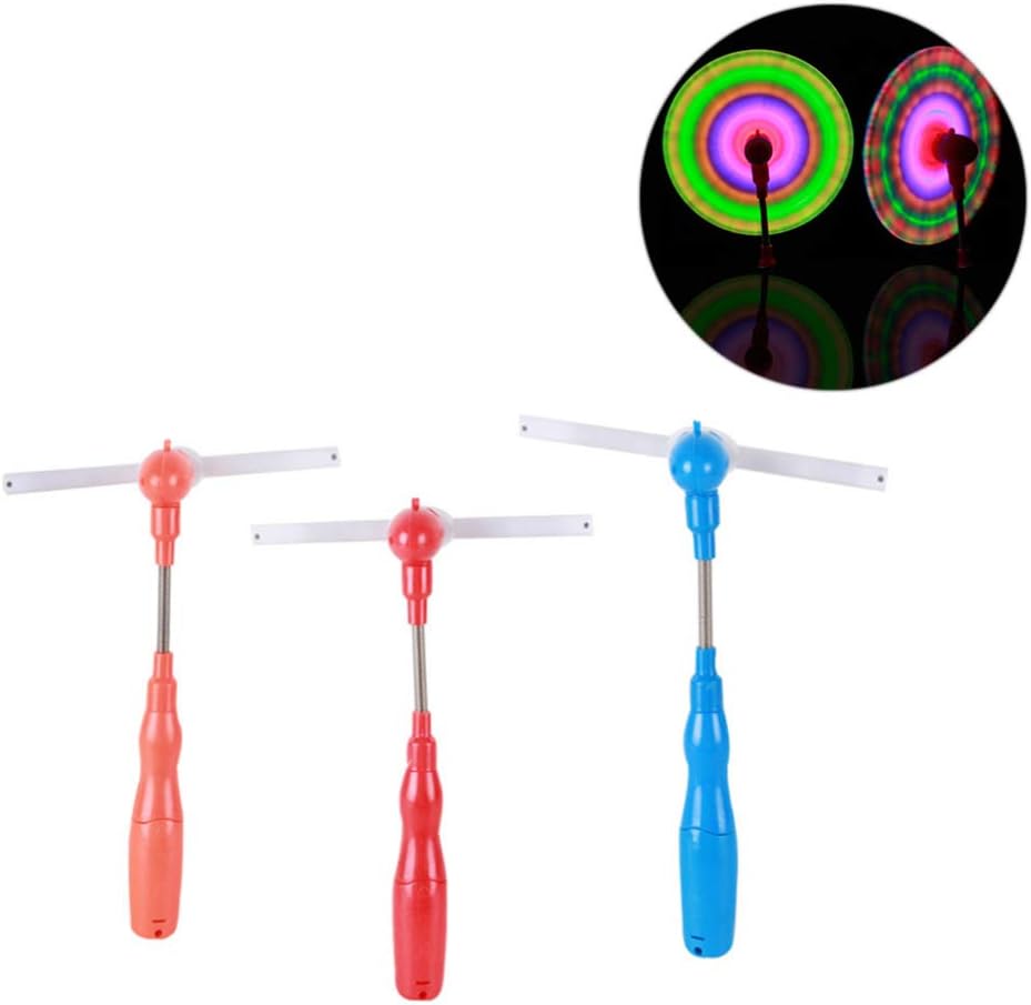 Toyvian 3pcs LED Windmill Spinner Light Up Pinwheel Flashing Wind Spinners Glowing Outdoor Toys Rotary Music Bar Toy for Kid - Image 4