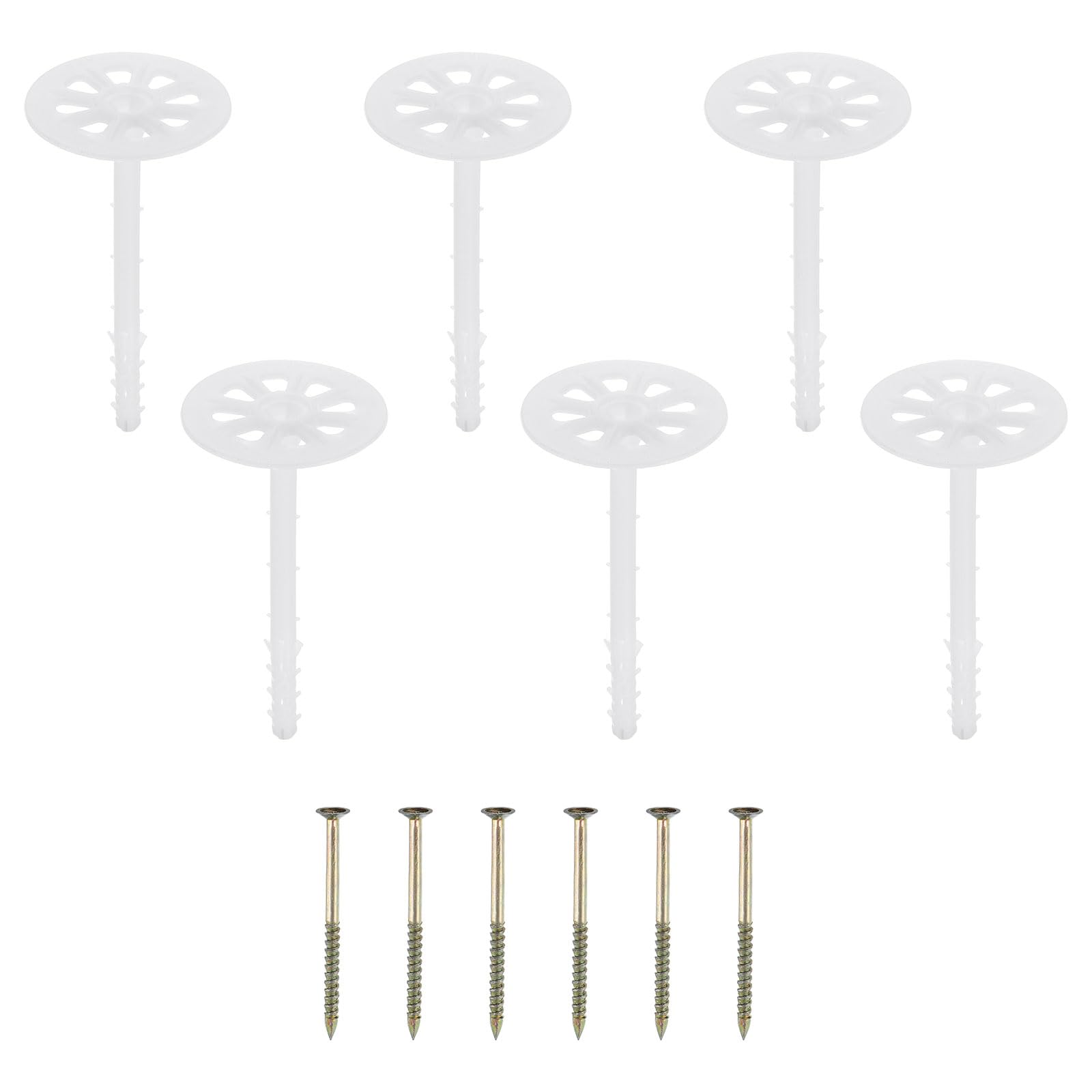 PATIKIL 122mm Perforated Insulation Pins, 30 Pack Insulating Nails Wall Plug Plastic Expansion Bolt for Fixing Foam Boards to Masonry Wall or Ceiling