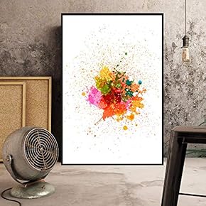 Floating Framed Canvas Wall Art for Living Room, Bedroom Splash Ink Canvas Prints for Home Decoration Ready to Hang - 16x24 inches