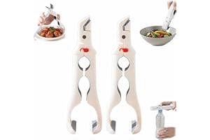 2Pcs Hot Plate Gripper,3-in-1 Silicone Non-Slip Heat Insulation Anti-Scald Clip,Multi-Purpose Anti-Scald Bowl Holder Clip for
