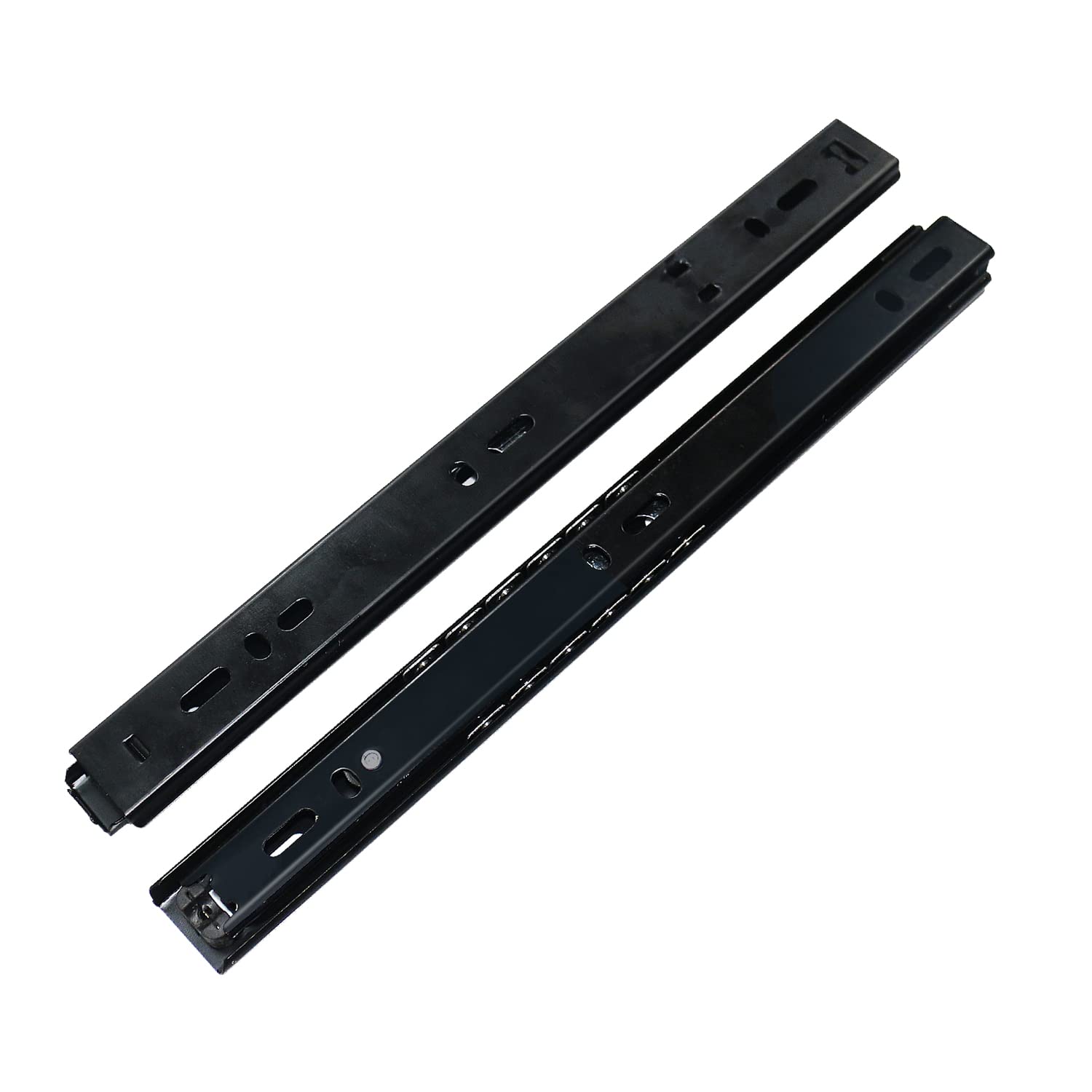 Photo 1 of Drawer Slides 12 Inch Ball Bearing Full Extension 2 Section Slide Track Mounting Drawer Runners Slider for Cabinet Home Furniture, 2 Pack (Black 12 inch)