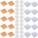Easycargo 40pcs Raspberry Pi Heatsink Kit Aluminum + Copper + 3M 8810 Thermal Conductive Adhesive Tape Cooling Cooler Raspberry Pi 3, Pi 2, Pi Model B+ (Silver (40pcs))