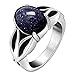 FANSING Costume Jewelry Valentine's Day Gift Men's Stainless Steel Blue Galaxy Goldstone Rings for Mens and Womens Size 9