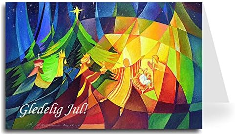Merry Christmas Greeting Card - Nativity 1 (20 Cards) Norwegian 2