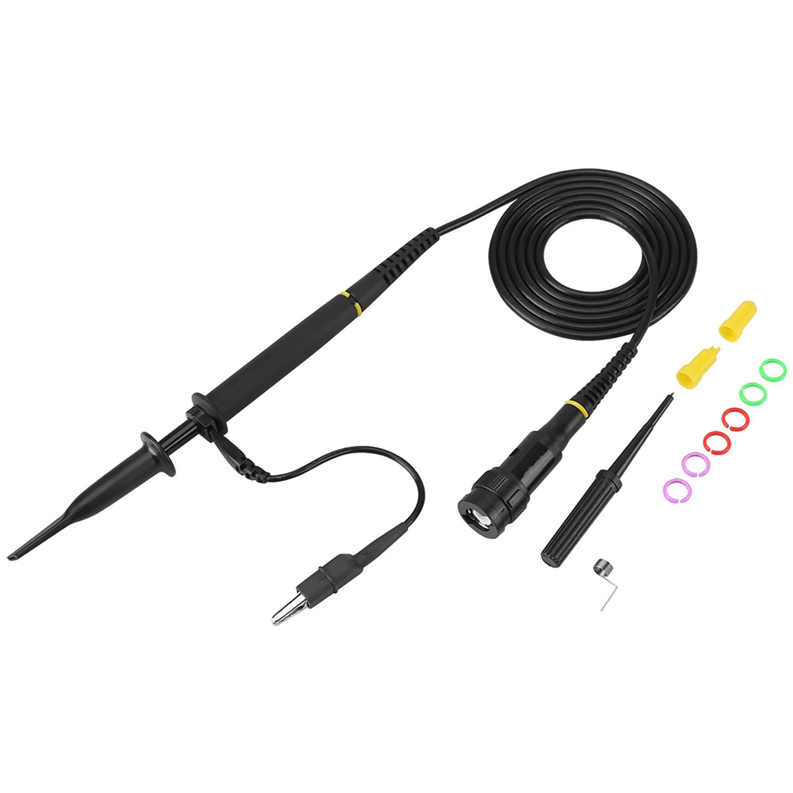 Oscilloscope Clip Probe 100X 100MHz Digital Oscilloscope Probe with Marking Circles for Adjust Compensation Capacitance
