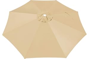 BenefitUSA Replacement Canopy Cover for 10' Cantilever Patio Umbrella Offest Parasol Top Cover (Beige)