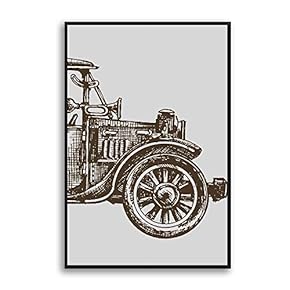 Framed Canvas Home Artwork Decoration Vehicle Canvas Wall Art for Living Room, Bedroom - 16x24 inches