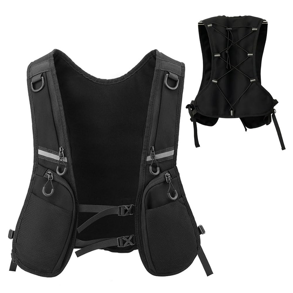 Oaygat Running Vest Running Hydration Vest Reflective Running Backpack Running Phone Holder Vest Hydration Vest Running Phone Vest with Pockets Running Vest Phone Holder Running Bag for Men and Women