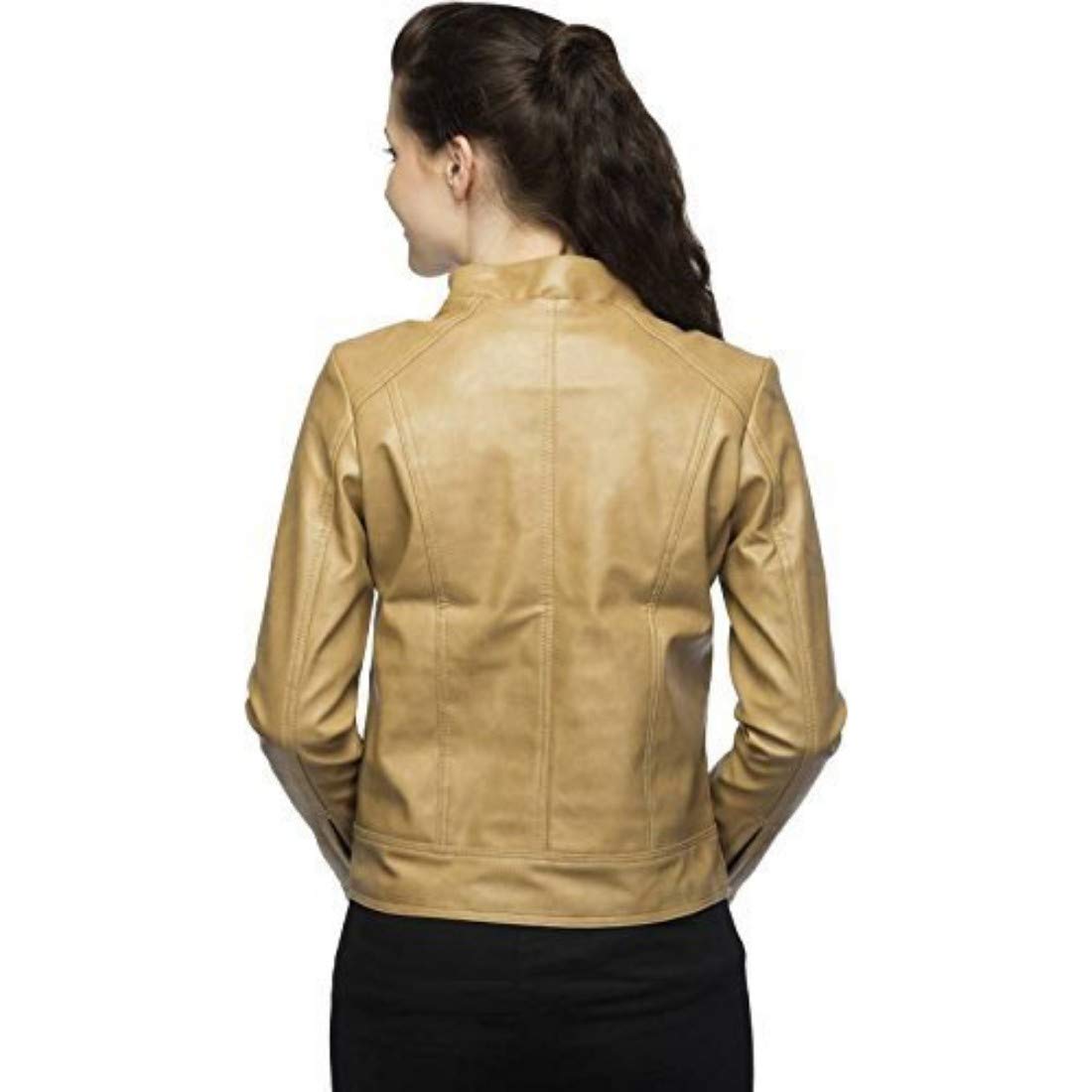 mia fashion full sleeve pu leather fashionable jacket for women/girls