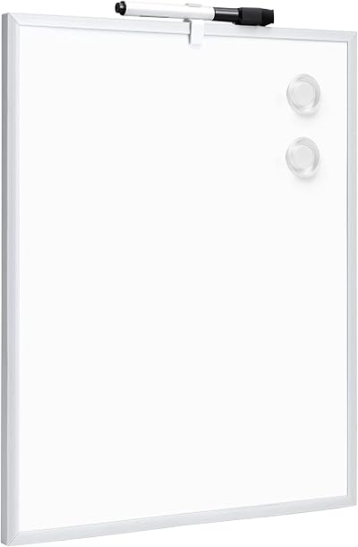 Amazon Basics Magnetic Dry Wipe Whiteboard 28 x 36 cm Aluminum Frame