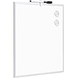 Amazon Basics Small Dry Erase Whiteboard, Magnetic White Board with Marker and Magnets - 11 x 14 Inches, Aluminum Frame