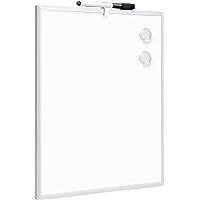 Amazon Basics Small Dry Erase Whiteboard, Magnetic White Board with Marker and Magnets - 11 x 14 Inches, Aluminum Frame