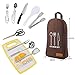 Delicacy 10 PCs Camping Kitchen Utensil Set, Camp Cookware Utensils Organizer Travel Kit with Water Resistant Case, Cutting Board, Rice Paddle, Tongs, Scissors,Ladle,Spatula, Knife, Bottle Opener