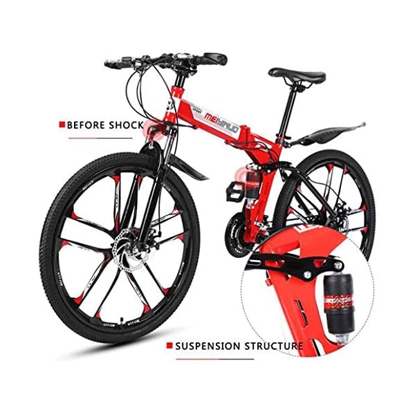 €483.55 JXH Bici di Montagna piegante della Bicicletta per Adulti Uomini e  Donne, ad Alta Acciaio al Carbonio della Sospensione… - bikewebshop.it