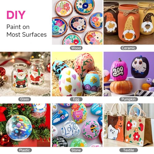 AHIKY 72 Colours Acrylic Markers, Double Ended Acrylic Markers with Fine Tip and Brush, Acrylic Paint Marker Permanent for Stones, Wood, Easter Eggs, Glass, Ceramic, Fabric