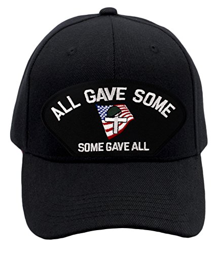 Patchtown All Gave Some, Some Gave All - Memorial Hat/Ballcap (Black) Adjustable One Size Fits Most