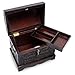 NOVICA Colonial Wood and Tooled Leather Jewelry Box, Brown 'Colonial Mystique'
