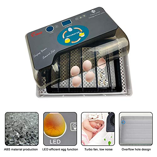 Egg Incubator, Digital Egg Incubator 9-35 Eggs Poultry Hatching with Automatic Egg Turning, Temperature and Humidity Control for Chickens Ducks Goose Birds Quail