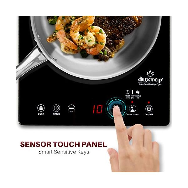Duxtop Portable Induction Cooktop, High End Full Glass Induction Burner with Sensor Touch, 1800W