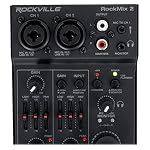 Rockville-RockMix-2-Channel-MicInstrument-Pro-Recording-MixerUSB-InterfaceEQ