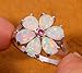CiNily Flower Opal Ring White Gold Plated Pink Tourmaline Women Jewelry Gemstone Ring Size 6-12 (white, 8)