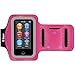 i2 Gear Running and Exercise Workout Armband Compatible with iPod Nano 8th and 7th Generation Devices with Adjustable Arm Band, Reflective Border, Touch Screen Protection and Key Holder (Pink)