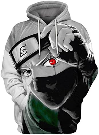 Elite Geeks Naruto Unisex Pullover Sweatshirt Hoodie with Free Keychain (XXXL, Kakashi)