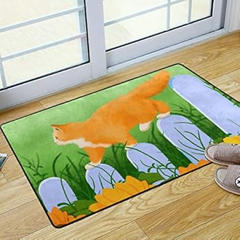 Amazon Com S Husky Fox Fallen Leaves Welcome Door Mat Watercolor