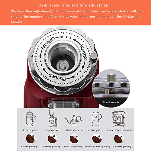HWHSZ KaffeemüHle, Professionelle Elektrische Kommerzielle KaffeemüHle, Quantitative Espresso-KaffeebohnenmüHle, 1,5 L… – Bild 6