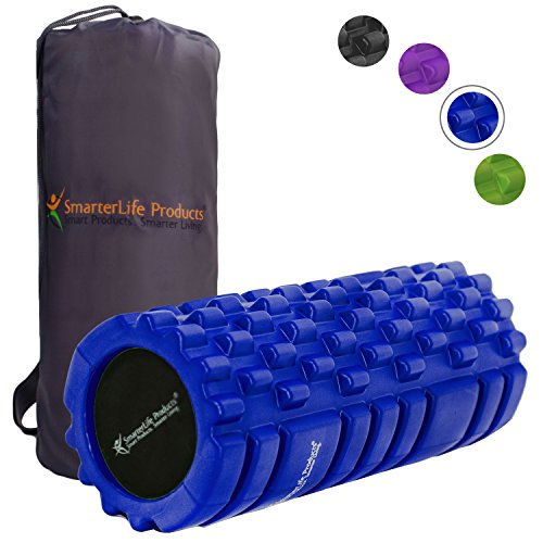 Foam Roller Massager for Trigger Point Therapy by SmarterLife - Massage Rollers for Sore Muscles, Pre and Post Workout, Exercise, Recovery, Yoga, Pilates, Cycling and Running (Blue)