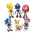 6 Pcs Sonic Hedgehog figures Characters set of 6 Action Figure Toys Premium Sonic Cake Toppers Sonic cake decorations and Party Favors for sonic party supplier birthday