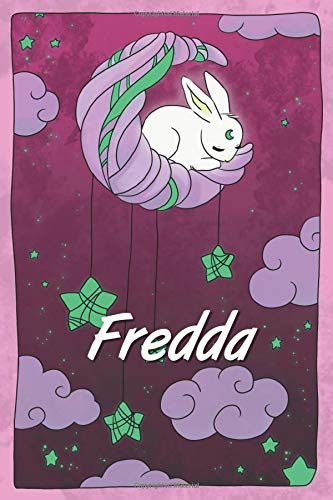Fredda Personalized Notebook Sleeping Bunny On The Moon With Stars Softcover 120 Pages Blank Useful As Notebook Dream Diary Scrapbook