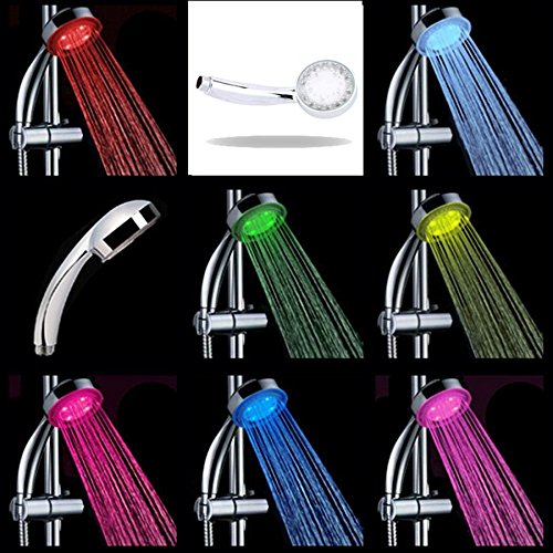 Blue Stones Color Changing LED Shower Head Sprinkler Automatic Control Handheld