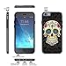 True Color Case Compatible with iPhone 6s Plus Case, Colorful Sugar Skull on Damask HD Printed Hybrid Cover Hard + Soft Slim Durable Protective Shockproof Rubber TPU Bumper – Black