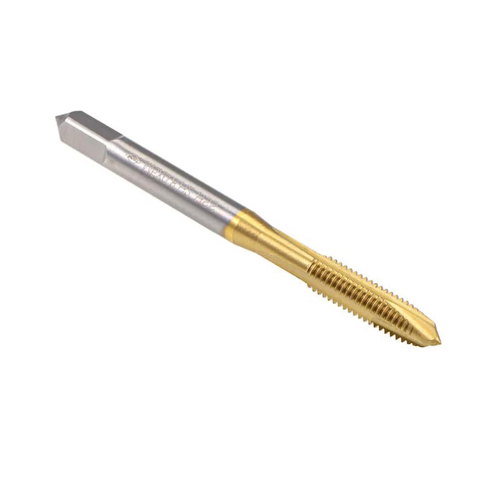 MACHSWON Spiral Point Plug Threading Tap for Drilling and Tapping Aluminum Die Steel Ordinary Steel Non-Ferrous Metals and Hard Plastics H2 3 Flutes HSS Metric Screw Taps UNC 1/4-20 1PCS