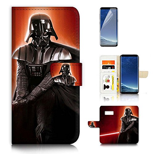 Samsung ( S8 Plus / S8+ ) Flip Wallet Case Cover & Screen Protector Bundle! A20350 Starwars Darth Vader