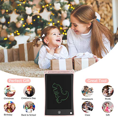 iThrough LCD Writing Tablet Drawing Tablet, 8.5-inch Doodle Board Electronic Doodle Pads Writing Board for Kids & Adults, Mini Handwriting Paper Drawing Tablet for School, Home, Office (Pink) - Thumbnail 5
