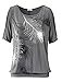 Relipop Women's Fashion Off Shoulder Tops Short Sleeve Blouse Casual T-Shirt (Large, Gray)