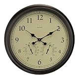 AcuRite 24-inch Weathered Wall Clock with Thermometer and Hygrometer