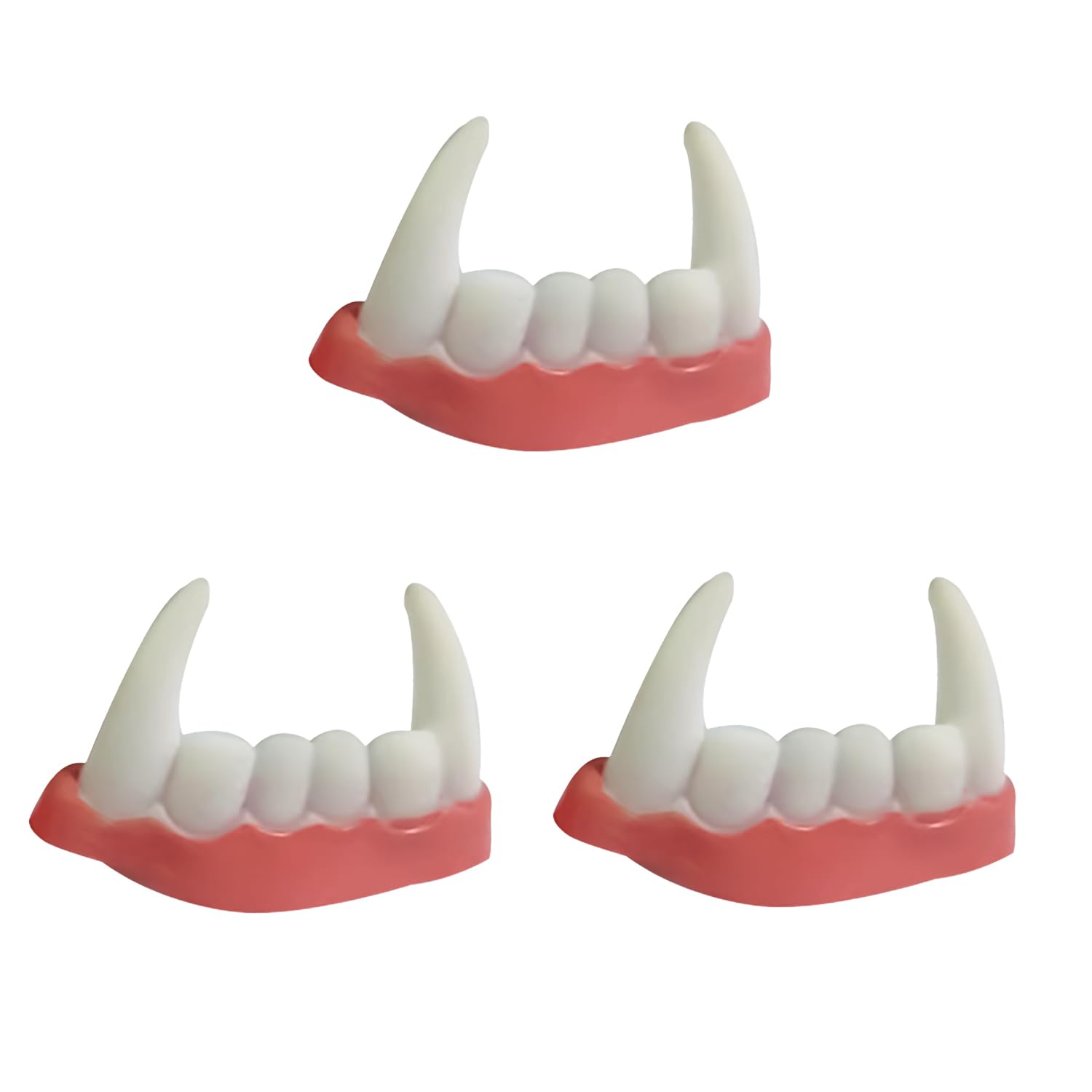 HAICN 3Pieces Halloween Vampire Teeth Funny Teeth Fangs Wacky Artificial Teeth Costume Accessories False Teeth Prop for Masquerade Theme Party Cosplay