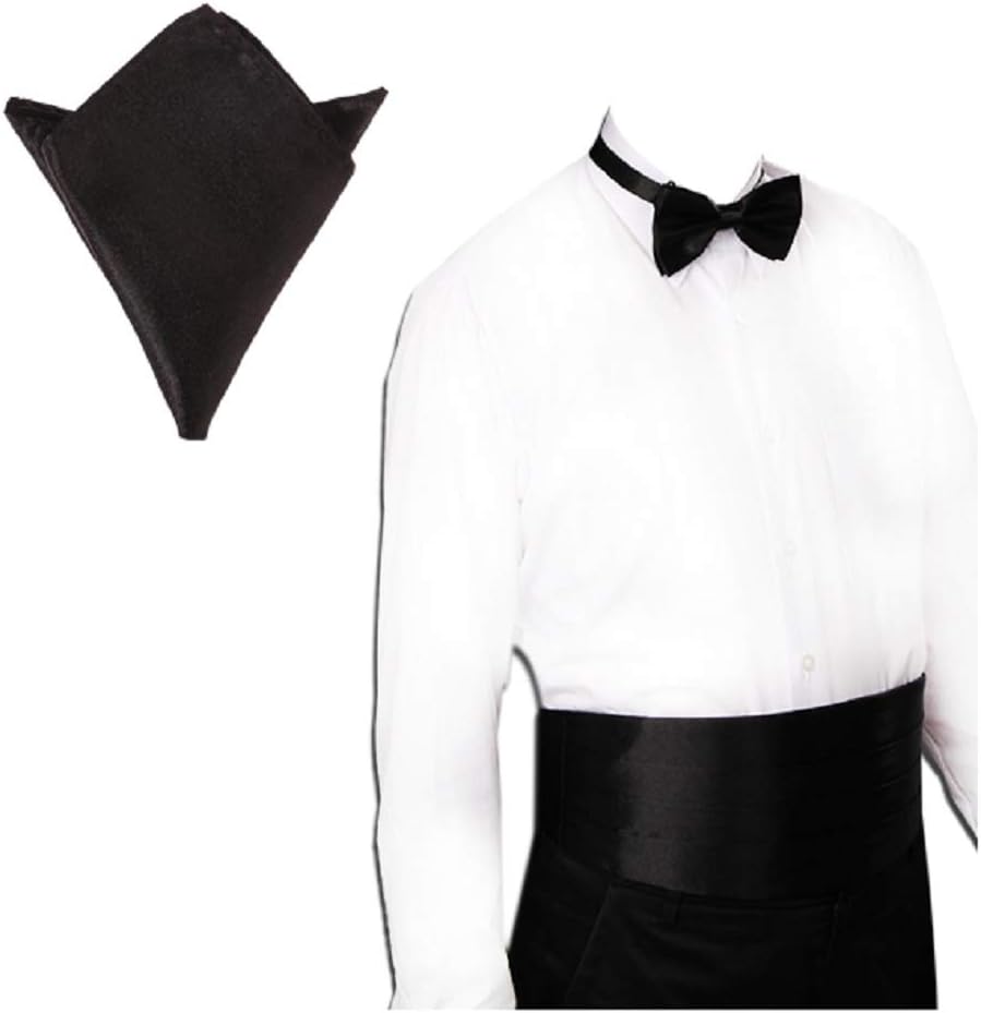 New Italian Satin Cummerbund and Bow Tie and Hanky Set