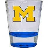 R and R Imports Michigan Wolverines 2 ounce Color Shot Glasses Blue Officially Licensed Collegiate Product