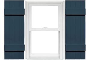 Mid America Board and Batten 14" 4 Board Joined Vinyl Standard Shutter (1 Pair) - 14 x 55 036 Classic Blue