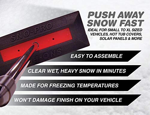 SNOBRUM SNO Pro - Professional Grade Snow Broom and Snow Remover for Cars and Trucks, 6 Pack - 48 Inch Handle, Push-Broom Design - Safe Winter Snow Removal for Vehicles Without Paint Scratching